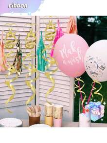 1 Roll, 250 Yard Black Curling Ribbon For Gift Wrapping, Balloon String, Wedding, Birthday, - Metallic Shiny " Ribbon For Bouquets And Flower Wrapping Paper Valentine DAY, Valentines Wedding, Birthday - Light gold - View 6