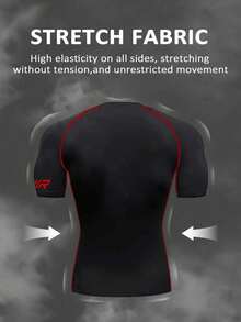 Gym Rark Men's Summer Contrast Piping Raglan Short Sleeve T-Shirt And Drawstring Waist Long Pants Sports Suit, Gym - Black - View 2