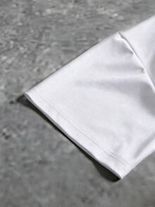 Sport MetroGents 男士圆领牛皮印花休闲百搭日常运动T恤 - 黑色 - 查看 4