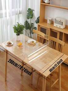 Tấm lót bàn PVC trong suốt hình chữ nhật, màng bảo vệ bề mặt bàn, chịu nhiệt, chống thấm nước, chống trầy xước, dày 0.3mm, thích hợp làm tấm lót bàn tại nhà, khách sạn, bàn cà phê. - trắng - Xem 7