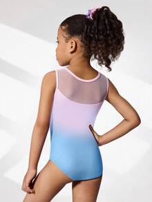 2pcs/Set Young Girls' Gymnastics Leotard And Shorts Set, Cute Printed & Rhinestone Decor, Suitable For Casual Sports, Competition - Multicolor - View 2