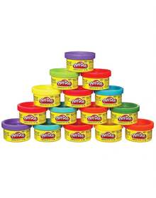 Hasbro Kinder Modellierton Set, 15 Mini Farbdosen in Party Tasche + Geschenkanhänger, weiches Knete für kreatives Spiel, perfekt als Partytüte, Klassenpreise, Osterkorb Füllungen, für Kleinkind Alter 2+ - Verschiedenfarbig - Übersicht 11