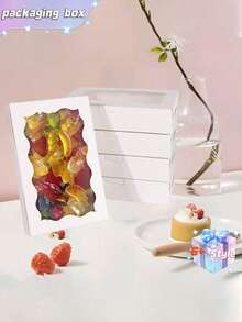 SHEIN 20PCS/10PCS/1PC Window Cake Box Biscuit Box With Window Bread Box Cake Box Pretzel Box Suitable For Wedding Baby Shower Party Christmas - Multicolor - View 7