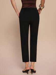 Olia Maree Olia Maree Women's Casual Solid Color All-Match Pocket Pants - Black - View 2