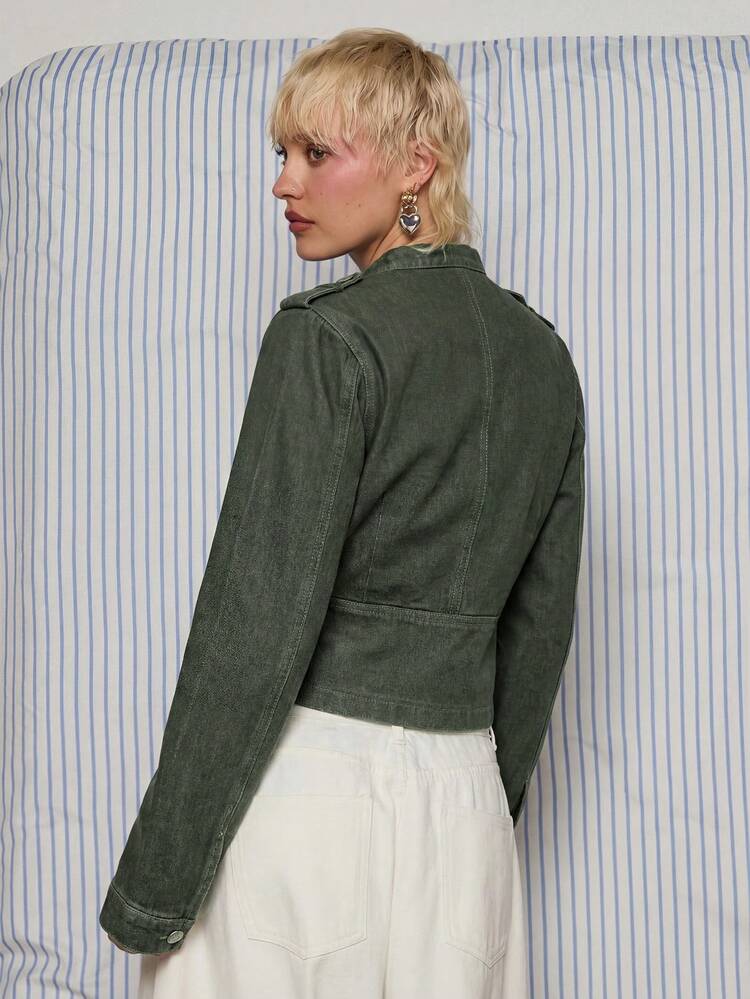COUREZ Fitted Denim Drummer Military Napoleon Jacket / Y2K Jacket