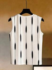 EMERY ROSE Plus Size Contrast Stripe Sleeveless Tank Top For Women - Multicolor - View 2