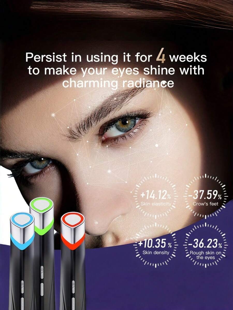 Teckwe G2505 Alat Pijat Mata Pemanas dengan Terapi Cahaya - Perangkat Perawatan Kulit Portabel untuk Mengencangkan, Mengangkat & Relaksasi, Baterai Lithium Isi Ulang 500mAh - MultiWarna - View 1