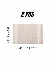 1/2/5 件装 11.8 x 17.7 英寸餐垫，简约米色条纹创意大餐垫，PVC 隔热长方形极简餐桌垫，家用 - 米色 - 查看 10