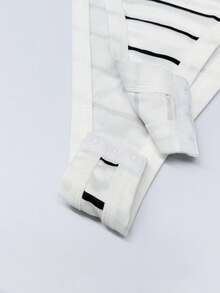 GlowEve Women's Spring/Summer Bodysuit, Women's Round Neck Camisole Bodysuit, Knit Fitted Women's Bodysuit, Striped Bodysuit, Casual Daily Wear, Women's Summer Bodysuit, Vacation Beach Bodysuit, Can Be Worn Alone Or Paired With Bottoms - White - View 3