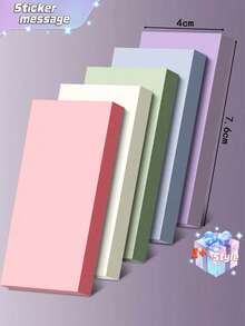 5pcs Colorful Rectangular Solid Sticky Notes - Multicolor - View 1