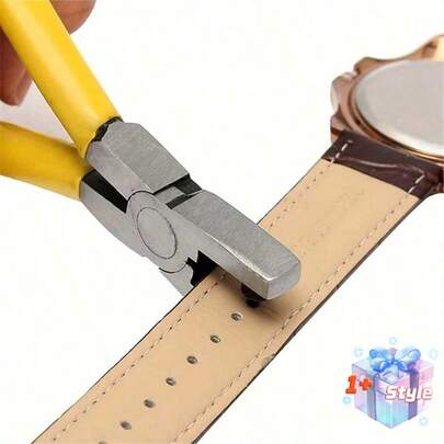1 件通用手持式皮带打孔工具，适用于皮带、鞋带、表带、男士情人节、情人节婚礼、生日、钳子、工具、活页夹