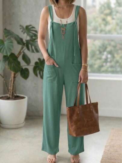 Overol Oversized Cómodo Casual Tela Suave Mono Enterizo Fresco Ligero Para Mujer Miros