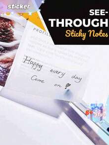 150张透明防水便签本，适用于笔记本、学校文具和办公用品，返校必备，防水自粘，半透明便签本带抽取器，非常适合学校和办公室使用，文件整理 | 功能性文具 100/50张装 - 彩色 - 查看 4