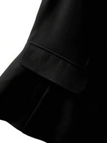GlowEve CURVE 大码女式纯色简约无袖纽扣衬衫 - 黑色 - 查看 4