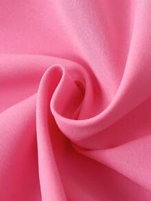 SHEIN Kemeja Longgar Kasual Ukuran Besar Panjang Sedang untuk Anak Perempuan Remaja - Hot Pink - View 6