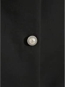 GlowEve 女士可拆卸珍珠胸针无袖优雅连衣裙 - 黑色 - 查看 6