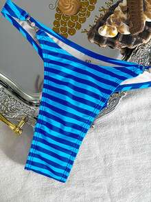 Swim Mod Women's Tropical Print Two Pieces Bikini Set Set With Metal Decor, Vacation Casual Bikini - Multicolor - View 5