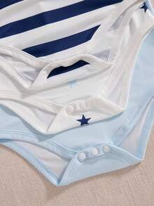 Souflis Souflis 3件套男婴夏季藏蓝色可爱小熊印花连体衣 - 彩色 - 查看 7