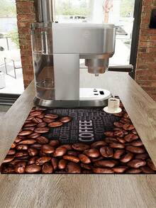 1 pieza Alfombrilla de bar de café con estampado de granos de café, alfombrilla de drenaje, almohadilla de drenaje de máquina de café de diatomita, alfombrilla de drenaje de goma suave, antideslizante, súper absorbente y resistente al desgaste para secar platos, para encimera, restaurante, mesa de cocina, decoración de mesa de patio, suministros de cocina del hogar, alfombrilla decorativa de encimera - Multicolor - Ver 11