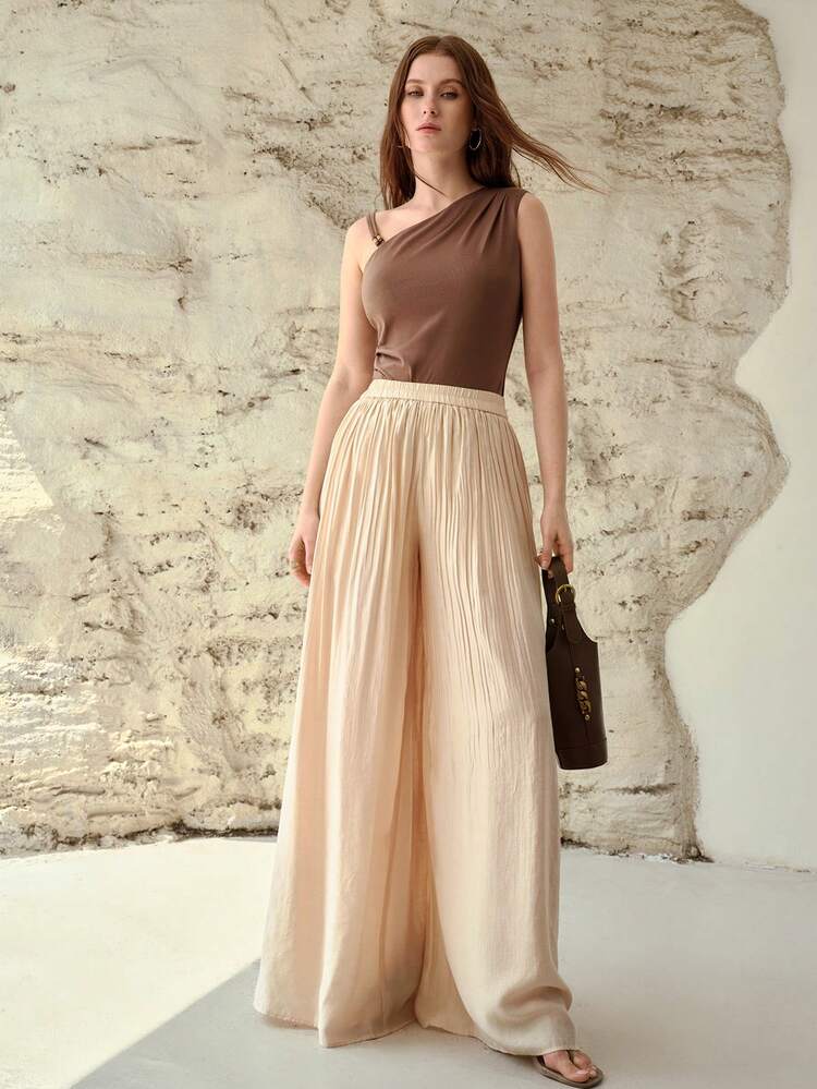WOMEN'S NEW PLEATED WIDE LEG PANTS, VERSATILE & ELEGANT OFFICE WEAR, SPRING/SUMMER