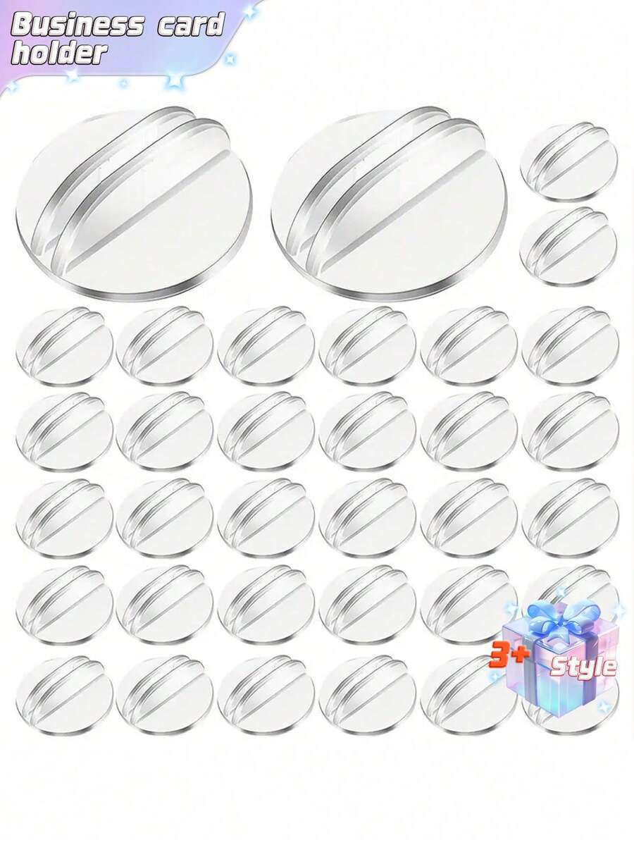 SHEIN 5/20/50 件名片夹桌面座位卡支架半透明卡片道具透明纸微型底座塑料游戏支架用于游戏婚礼派对价格标签菜单标签照片备忘录情人节、情人节婚礼、生日 - 白色 - 查看 1