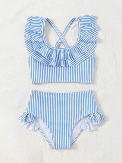 Ropa de playa para niñas, traje de baño de tela de punto de colores múltiples, moda casual elegante, adecuado para nadar, vacaciones de verano, playa, piscina, fiesta de vacaciones