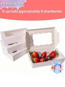 SHEIN 20PCS/10PCS/1PC Window Cake Box Biscuit Box With Window Bread Box Cake Box Pretzel Box Suitable For Wedding Baby Shower Party Christmas - Multicolor - View 9