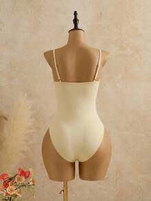 Bellisia 26SS 女士春夏连体泳衣，清新甜美蝴蝶结蕾丝饰边，适合海滩、度假、下午茶、野餐，带可拆卸衬垫，提供上托支撑。 - 淡黃色 - 查看 2