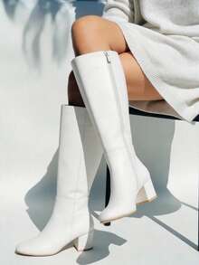Botas para dama Tacón bajo Clásicas Formales - Blanco - Ver 6