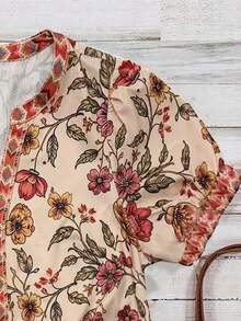 SHEIN Women's Woven Printed Summer Casual Shirt - Khaki - View 3