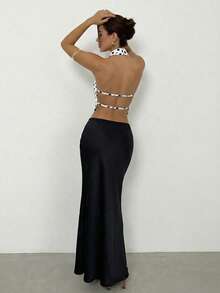 Aloruh White Polka Dot Backless Camisole, Elegant For Commuting, Sexy For Vacation,Summer Top - White - View 2