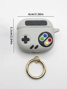 父亲节复古游戏机硅胶保护套，适用于无线耳机 - 兼容大多数第三代/Pro TWS耳机（超薄贴合） - 可爱游戏防震保护套，送给游戏玩家的独特礼物 - 白色 - 查看 3