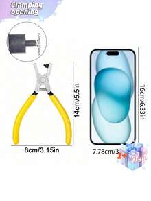 1pc Universal Handheld Belt Punch Tool For Belts, Shoelaces, Watch Straps, Men's Valentine's Day, Valentine's Day Wedding, Birthday, Pliers, Tools, Binder Clips - Yellow - View 3