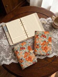 Cirelle Embroidered Flower Loose-Leaf Notebook - Handmade Refillable Diary With Blank Pages, Retro School Supply Or Back To School Gift Idea - Multicolor - View 3