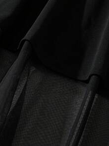 GlowEve Women's Black High Waist Slimming Elegant Fashion Elegant Versatile Double-Layer Fishtail Hem Skirt, Summer - Black - View 5