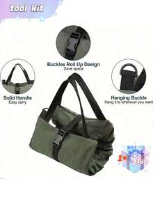 1pc Heavy-Duty Roll-Up Tool Bag - Oxford Fabric Organizer, Suitable For Mechanics, Electricians, Carpenters, Etc. -, Portable, Stylish Industrial Gear With Multiple Compartments, Tool Storage Organizer - Multicolor - View 6