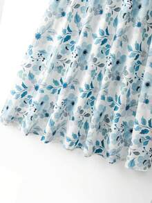 GlowEve CURVE 大码时尚休闲扭结T恤 + 大码时尚休闲印花半身裙 - 藍色 - 查看 4