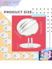 SHEIN 5/20/50 件名片夹桌面座位卡支架半透明卡片道具透明纸微型底座塑料游戏支架用于游戏婚礼派对价格标签菜单标签照片备忘录情人节、情人节婚礼、生日 - 白色 - 查看 2