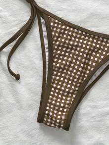 Elavelle Bộ 2 món bikini gợi cảm họa tiết da báo dành cho nữ, kiểu dây mảnh và buộc hông, thích hợp cho mùa hè. - Nhiều màu - Xem 6