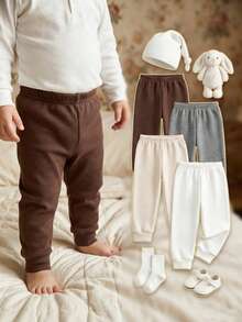 Vintaside Kids 男婴纯色弹力腰休闲慢跑裤 - 彩色 - 查看 8