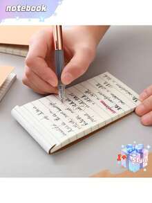 SHEIN A7 Simple Kraft Paper Long Horizontal Line Note Notebook - Brown - View 6