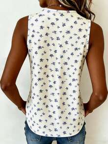 EMERY ROSE 新款碎花常规款女式上衣 - 杏色 - 查看 2