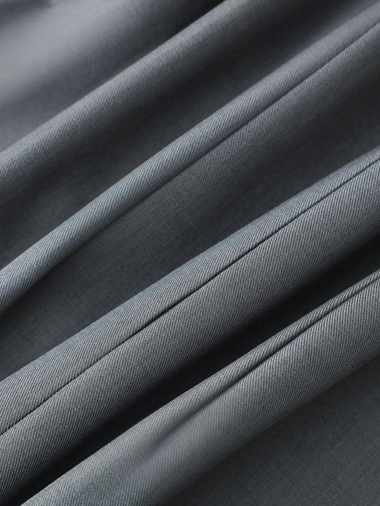 GlowEve Abito corto da donna a tinta unita grigio, senza maniche, con collo rotondo e orlo plissettato - Grigio - Visualizzare 6