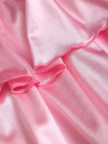 Sweetra Đầm satin co giãn cổ yếm buộc eo dành cho nữ mùa xuân/hè, trang phục thường ngày thoải mái, gợi cảm và ngọt ngào cho kỳ nghỉ. - Màu Hồng baby - Xem 4