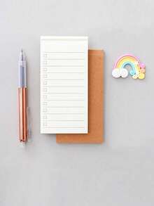SHEIN A7 Simple Kraft Paper Long Horizontal Line Note Notebook - Brown - View 7