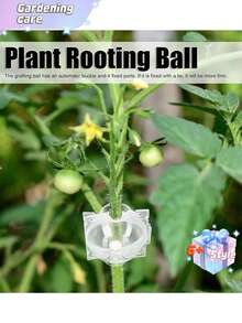 6件/12件/18件可重复使用植物生根装置，空气压条盒，植物生根种植箱，高压繁殖球嫁接装置植物根控制器花园植物生根箱，（黑色/白色），2英寸 - 彩色 - 查看 3