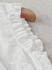 GlowEve Camisa sin mangas de mujer con bordado y volantes - Blanco - Ver 5