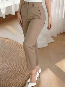 Pantalon de vestir formal oficina - Caqui - Ver 3