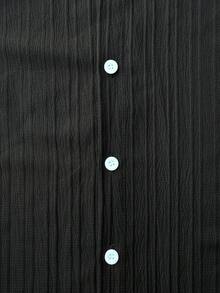 Solantero 前扣短袖休闲夏季衬衫短裤套装 - 黑色 - 查看 6