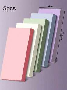 5pcs Colorful Rectangular Solid Sticky Notes - Multicolor - View 7
